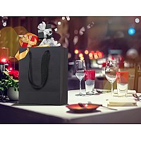 Huaprint Black Paper Bagsgift Bagsshopping Bags With Ribbon Handles30 Packs 10X45X11Inchretail Bagsparty Favor Bagsmercha