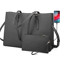 Lovevook Laptop Bag For Women Fashion Computer Tote Bag Large Capacity Handbag Leather Shoulder Bag Purse Set Professional Bu