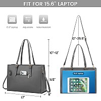 Lovevook Laptop Bag For Women Fashion Computer Tote Bag Large Capacity Handbag Leather Shoulder Bag Purse Set Professional Bu