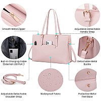 Lovevook Laptop Bag For Women Fashion Computer Tote Bag Large Capacity Handbag Leather Shoulder Bag Purse Set Professional Bu