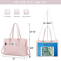 Lovevook Laptop Bag For Women Fashion Computer Tote Bag Large Capacity Handbag Leather Shoulder Bag Purse Set Professional Bu