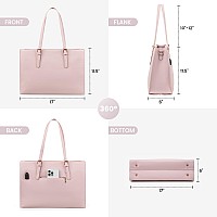 Lovevook Laptop Bag For Women Fashion Computer Tote Bag Large Capacity Handbag Leather Shoulder Bag Purse Set Professional Bu