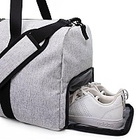 Jadyn 22 Womens Large Duffelweekender Bag With Shoe Pocket Travel Bag Heather Gray