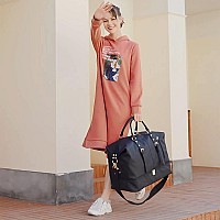 Camtop Travel Duffle Bag Women Men Waterproof Shoulder Weekender Overnight Carryon Bag Sports Tote Gym Bag Black