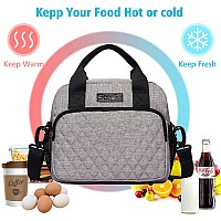 Scorlia Insulated Lunch Bag For Womenmen Reusable Lunch Cooler Box Lunch Tote Thermal Meal Prep Lunch Organizer With Adjustab