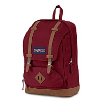 Jansport Cortlandt Laptop Backpack Russet Red 15 Laptop Sleevesynthetic Leather Shoulder Computer Bag With Large Compartme