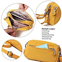 Mindesa Small Crossbody Bags Light Wristlet Clutch Walletnylon Shoulder Phone Pursewaterproof Zip Handbagsblack