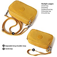 Mindesa Small Crossbody Bags Light Wristlet Clutch Walletnylon Shoulder Phone Pursewaterproof Zip Handbagsblack