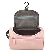 Haoguagua Hanging Travel Toiletry Bag Dopp Kit Shaving Wash Bag For Men Cosmetic Makeup Organizer For Women Pink