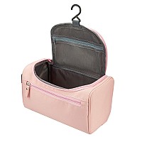 Haoguagua Hanging Travel Toiletry Bag Dopp Kit Shaving Wash Bag For Men Cosmetic Makeup Organizer For Women Pink