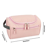 Haoguagua Hanging Travel Toiletry Bag Dopp Kit Shaving Wash Bag For Men Cosmetic Makeup Organizer For Women Pink