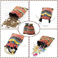 24 Pieces Egyptian Ethnic Style Jewelry Candy Pouch4 X 6 Inch Small Drawstring Gift Bags Cotton Cloth Sachet With Tags And Rope