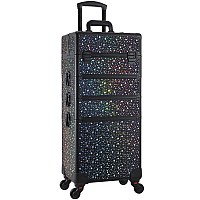 Stagiant Rolling Makeup Train Case Large Storage Cosmetic Trolley 4 In 1 Large Capacity Trolley Makeup Travel Case With Key Swiv