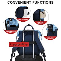 Lovevook Laptop Backpack For Women Travel Business Computer Bag Purse With Usb Port Fits 156Inch Laptop Sky Bluedark Blue