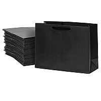 Prime Line Packaging Black Gift Bags With Handles 50 Pack 16X6X12 Designer Shopping Bags In Bulk Large Gift Wrap Euro Totes W