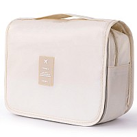 Yeegras Hanging Toiletry Bag For Women, Travel Size Toiletries Bags With Hook, Travel Makeup Bag Travel Toiletry Bag For Cosmetic Storage Organizer Bag Beige