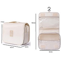 Yeegras Hanging Toiletry Bag For Women, Travel Size Toiletries Bags With Hook, Travel Makeup Bag Travel Toiletry Bag For Cosmetic Storage Organizer Bag Beige