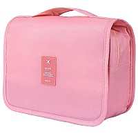 Yeegras Hanging Toiletry Bag For Women, Travel Size Toiletries Bags With Hook, Portable Cosmetic Travel Bag For Makeup Storage Organizer Bag Pink