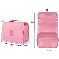 Yeegras Hanging Toiletry Bag For Women, Travel Size Toiletries Bags With Hook, Portable Cosmetic Travel Bag For Makeup Storage Organizer Bag Pink