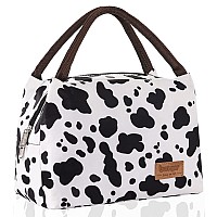 Buringer Insulated Lunch Bag Lunch Box For Women Men Adult Lunch Tote For Work Picnic Travel Cow Print