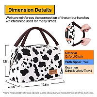 Buringer Insulated Lunch Bag Lunch Box For Women Men Adult Lunch Tote For Work Picnic Travel Cow Print