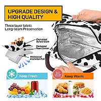 Buringer Insulated Lunch Bag Lunch Box For Women Men Adult Lunch Tote For Work Picnic Travel Cow Print