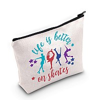 Levlo Ice Skate Cosmetic Bag Skate Lover Gift Life Is Better On Skates Make Up Zipper Pouch Bag Figure Skating Giftlife Is Bett