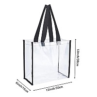 Haoguagua 2Pack Clear Tote Bag Stadium Approved 12X12X6 Transparent See Through Clear Tote Bag For Work Sports Games Concert