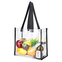 Haoguagua 2Pack Clear Tote Bag Stadium Approved 12X12X6 Transparent See Through Clear Tote Bag For Work Sports Games Concert