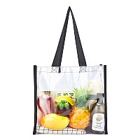 Haoguagua 2Pack Clear Tote Bag Stadium Approved 12X12X6 Transparent See Through Clear Tote Bag For Work Sports Games Concert