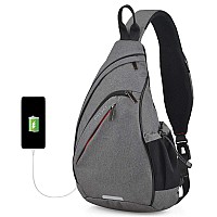 Hanke Sling Bag Men Backpack Unisex One Shoulder Bag Hiking Travel Backpack Crossbody With Usb Port Versatile Casual Daypack