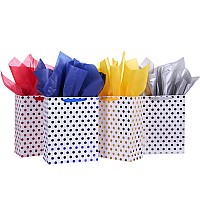 Suncolor 4 Pack 9 Small Gift Bags With Tissue Paper