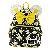 Loungefly Minnie Mouse Daisies Mini Backpack Blackwhiteyellow