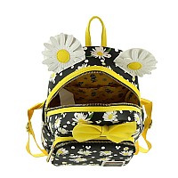 Loungefly Minnie Mouse Daisies Mini Backpack Blackwhiteyellow