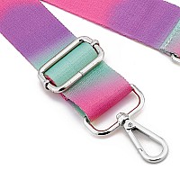 Silvery Buckles Wide Shoulder Strap Adjustable Replacement Belt Guitar Style Crossbody Bag Handbag Strap Multicolor Canvas Strap