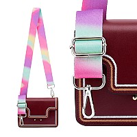 Silvery Buckles Wide Shoulder Strap Adjustable Replacement Belt Guitar Style Crossbody Bag Handbag Strap Multicolor Canvas Strap