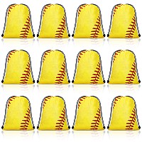 12 Pieces Small Softball Soccer Basketball Volleyball Candy Drawstring Bag Softball Soccer Basketball Volleyball Drawstring Good