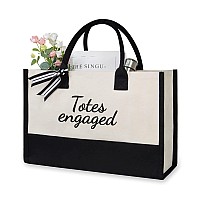 Topdesign Engagement Gifts For Womencanvas Tote Bride Bag Wedding Gifts For Fiancee Bride To Be Personalized Bridal Shower Ba