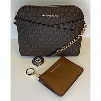 Michael Kors Michael Michael Kors Jet Set Travel Md Dome Xcross Crossbody Bundled With Sm Tz Coinpouch Purse Hook Signature Mk