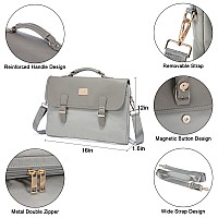 Lovevook Computer Bag Laptop Bag For Women Cute Laptop Messenger Bag For Work College Grey 156Inch