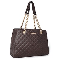 Montana West Tote Bag For Women Quilted Chain Handbags Shoulder Purse Coffee Gift Mwc040Cf