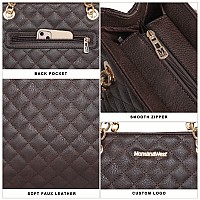 Montana West Tote Bag For Women Quilted Chain Handbags Shoulder Purse Coffee Gift Mwc040Cf