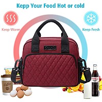 Scorlia Insulated Lunch Bag For Womenmen Reusable Lunch Cooler Box Lunch Tote Thermal Meal Prep Lunch Organizer With Adjustab