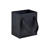 Huaprint Black Paper Bagsmatte Black Gift Bagsextra Small Shopping Bags With Handles30 Pack 4X275X45 Inchparty Favor Bags