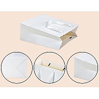 Huaprint White Paper Bagswhite Gift Bagsshopping Bags With Handles20 Pack Kraft Bags 10X45X11Inchretail Bagsparty Favor Ba