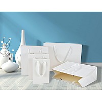 Huaprint White Paper Bagswhite Gift Bagsshopping Bags With Handles20 Pack Kraft Bags 10X45X11Inchretail Bagsparty Favor Ba