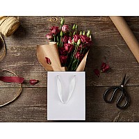 Huaprint White Paper Bagswhite Gift Bagsshopping Bags With Handles20 Pack Kraft Bags 10X45X11Inchretail Bagsparty Favor Ba