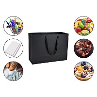 Huaprint Black Paper Bagsmatte Black Gift Bagslarge Shopping Bags With Handles20 Pack Gift Bag 16X6X12Inchretail Bagsparty