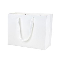 Huaprint White Paper Bagslarge White Gift Bagsshopping Bags With Handles20 Pack13X5X10Inchcraft Gift Bags For Clothesretai