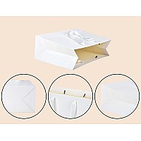 Huaprint White Paper Bagslarge White Gift Bagsshopping Bags With Handles20 Pack13X5X10Inchcraft Gift Bags For Clothesretai